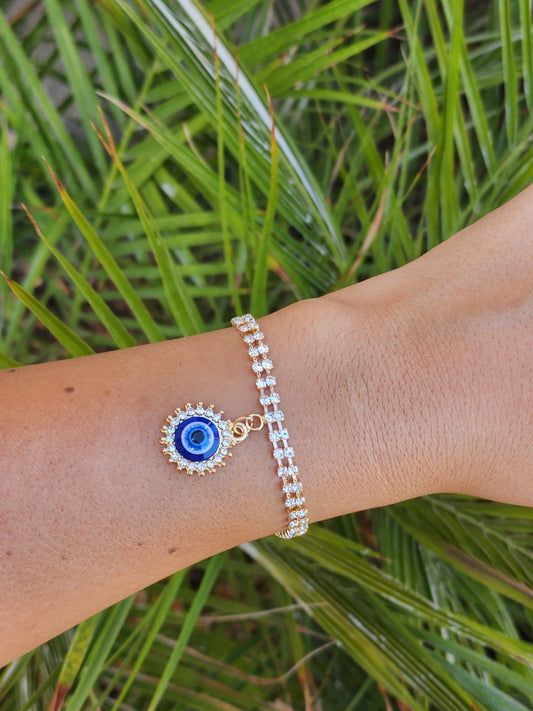 Sun Charm Evil Eye Bracelet