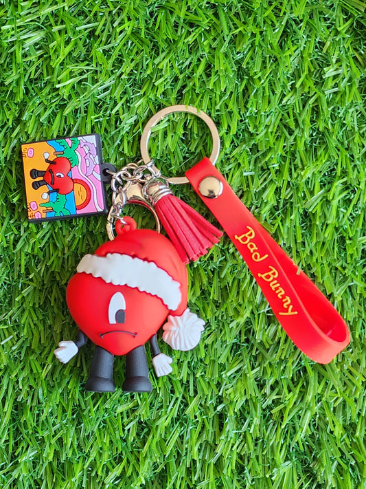 B Bunny Santa Keychain