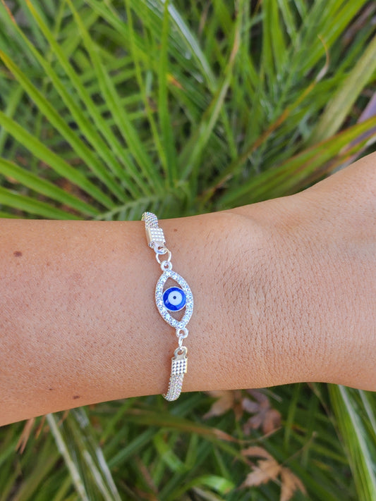 Silver Evil Eye Bracelet