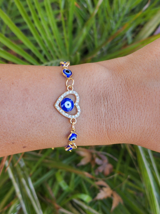 Heart Evil Eye Bracelet